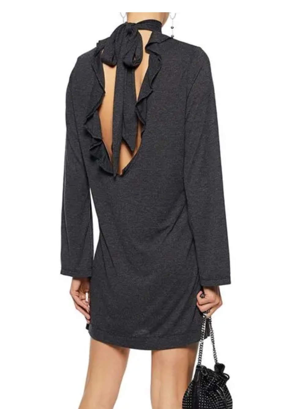 IRO Cassy Mock Neck Tie Back Dress